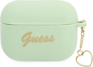 Etui Guess GUAPLSCHSN Apple AirPods Pro zielony/green Silicone Charm Heart