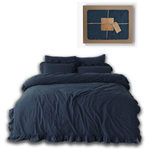 Pościel bawełniana DRESS BLUE 200x220 STONEWASHED