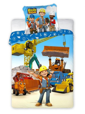 Komplet Pościeli dla dzieci bawełna 100x135 + 40x60 Bob Budowniczy