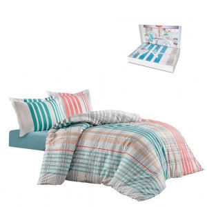 Pościel bawełniana STRIPE GREEN 200x220 Hobby