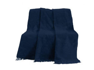 Koc Narzuta Bawełniany 150x200 granat Produkt Polski