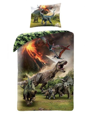 Pościel bawełna 140x200 +1p70x90 Jurassic World moro