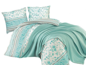 Pościel bawełniana LUCIDA TURQUOISE 200x220 COTTONLOVE EXCLUSIVE