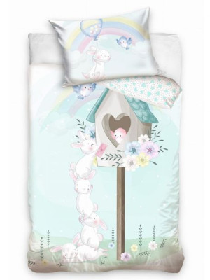 Pościel dla dzieci bawełna 90x120 + 40x60 Baby Animals Króliczki