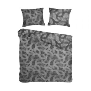 Pościel bawełniana SPOTY ANTHRACITE 160x200 COTTONLOVE JACQUARD