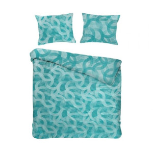 Pościel bawełniana SPOTY TURQUOISE 160x200 COTTONLOVE JACQUARD