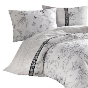 Pościel bawełniana ALEGRA GREY 200x220 COTTONLOVE EXCLUSIVE
