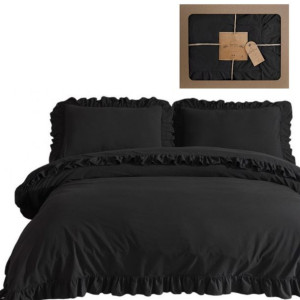 Pościel bawełniana BLACK 200x220 STONEWASHED