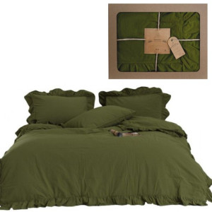Pościel bawełniana OLIVE 160x200 STONEWASHED