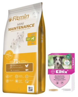 FITMIN Mini Maintenance 15kg + BAYER Kiltix Obroża dla małych psów 38 cm