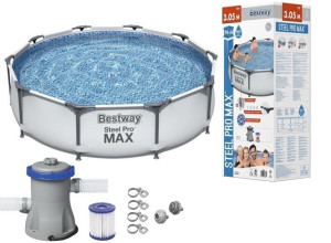 Basen ogrodowy stelażowy Bestway 56408 305x76 cm Steel Pro MAX + Pompa
