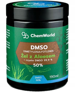 Żel DMSO 99,9% Moc 50% z Aloesem 190ml CZYSTE DMSO