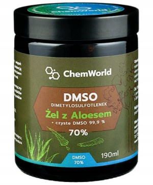 Żel DMSO 99,9% Moc 70% z Aloesem 190ml CZYSTE DMSO