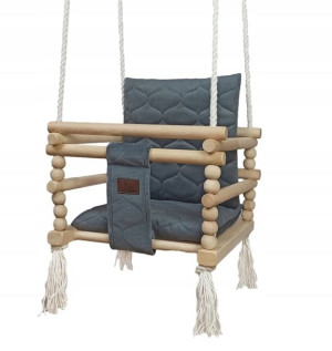 Huśtawka Drewniana Dla Dzieci Velvet 3W1 - 170 Cm