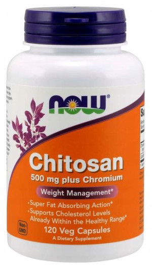 NOW Foods Chitosan + Chrom Odchudzanie Spalacz 120