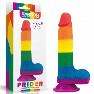 Dildo Sztuczny Kutas tęczowy LGBT Pride Anal 7.5''