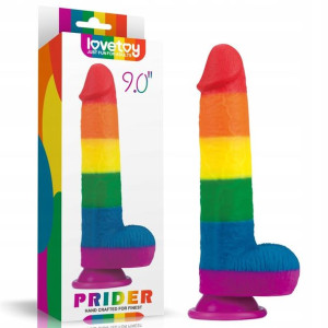 Dildo Sztuczny Kutas tęczowy LGBT Pride Anal 9''