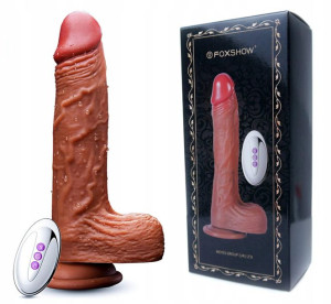 Dildo XL Wibrator Posuwisty podgrzewany na pilota