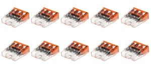 Szybkozłączka MINI 0,5-2,5mm 3 styki 10 SZTUK 2273-203 WAGO