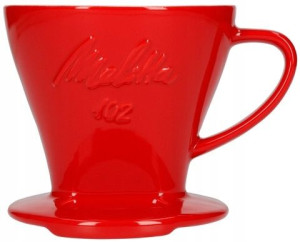 Melitta porcelanowy dripper do kawy 102 - czerwony