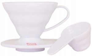 Dripper do kawy Hario Drip V60-01 biały plastikowy