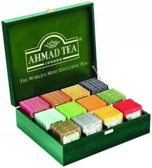 Ahmad Tea skrzynka z herbatami drewniana 120 szt