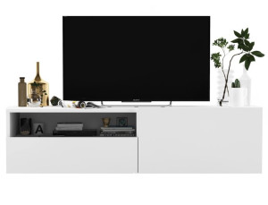 Wisząca szafka RTV komoda szuflada biały MAT 120 cm