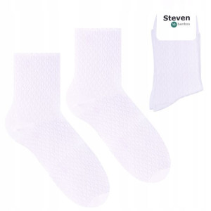 Steven 125 Skarpety Damskie Bambusowe Biały 35-37