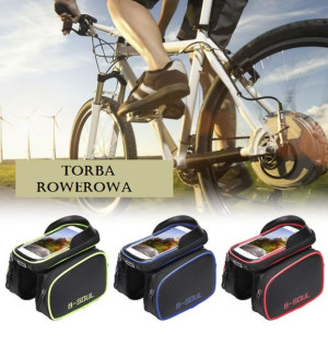 Torba rowerowa z etui na telefon/ Sakwa rowerowa B-SOUL — niebieska
