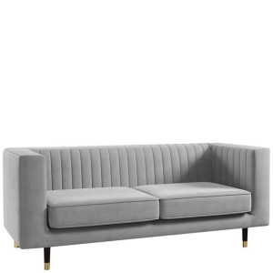Sofa wypoczynkowa, tapicerowana do salonu jasny szary