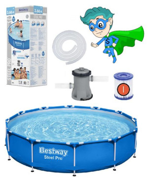 10w1 Basen stelażowy BESTWAY 366x76 6473L + FILTR