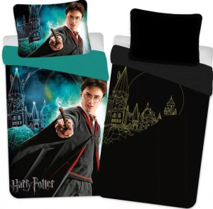 Pościel bawełna 135x200+1p80x80 Harry Potter świecąca
