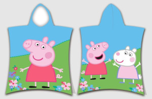 Ręcznik bawełniany ponczo z kapturem 50x115 Peppa i Friends