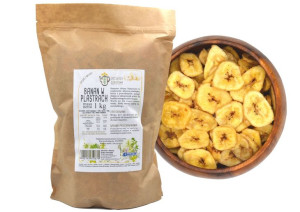 Banan W Plastrach Z Olejem Kokosowym 1kg Naturalnie Świeże I Zdrowe