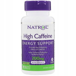 Natrol High Caffeine 200mg Kofeina Bezwodna 100Tab