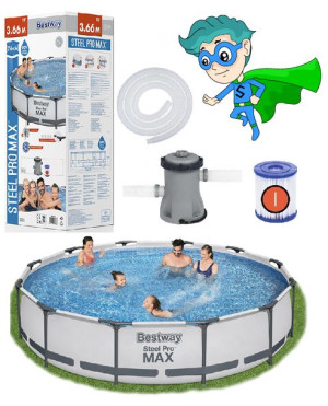 10w1 Basen stelażowy BESTWAY 366x76 6473L + FILTR