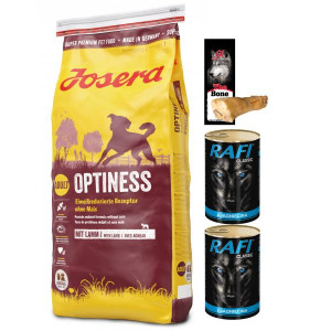 Pakiet Josera Optiness Średnie i Duże Rasy Jagnięcina 15 kg + 3 GRATISY!