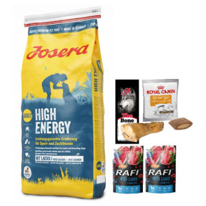 Pakiet Josera High Energy Łosoś Psy Sportowe Hodowlane 15 kg + 4 GRATISY!
