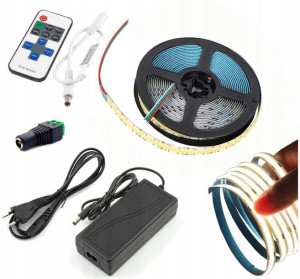 Zestaw Taśma LED COB 5m + zasilacz 60W + pilot K10