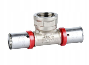 Trójnik redukcyjny 16x1/2GWx16 PEX zaciskana