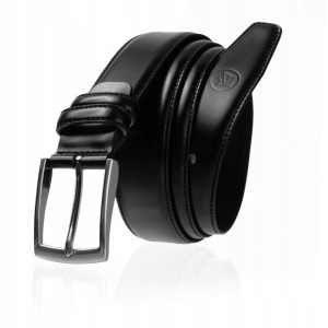 Pasek NANDY Skórzany Elegancki obszyty BS35 95-110, BS35-CZRN-95-110