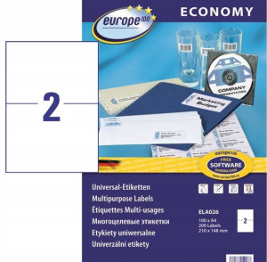 Etykiety Samoprzylepne Ela026 210x148 Mm Europe100