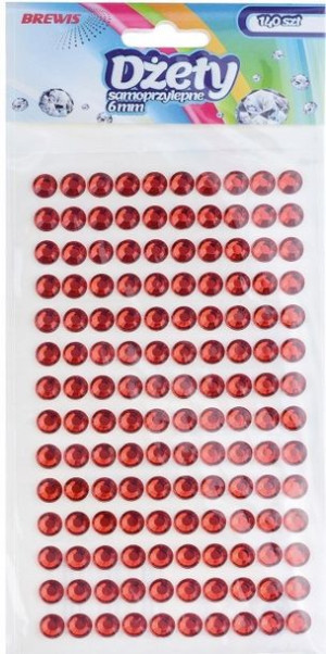 Dżety Samoprzylepne 6 Mm 140 Szt Czerwone Brewis