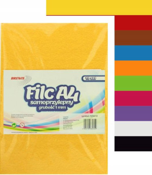 Filc Samoprzylepny A4 1mm Mix Kolorów 10szt Brewis
