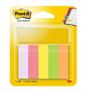 Zakładki Indeksujące Post-it 15x50mm 5x100 Szt.