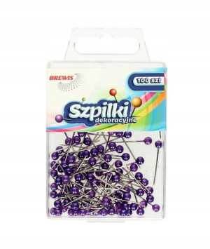 Szpilki Dekoracyjne Brewis 22mm 100 Sztuk Fiolet