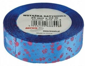 Wstążka Satynowa Wielkanoc 25mm 22m Niebie Brewis
