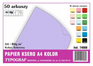 Papier Ksero Typograf A4 80g Fioletowy