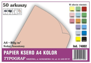 Papier Ksero Typograf A4 80g Łososiowy