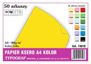 Papier Ksero Typograf A4 80g Żółty